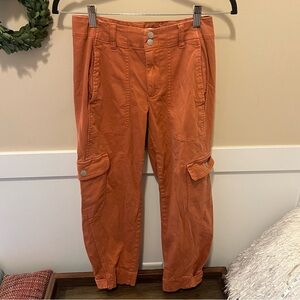 Liverpool Utility Cargo Crop Pants Terracotta